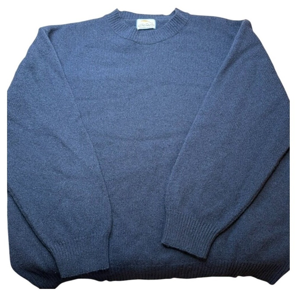 Bob Timberlake Sweater Mens XXL Blue Crewneck Lambswool Vintage Pullover Knit